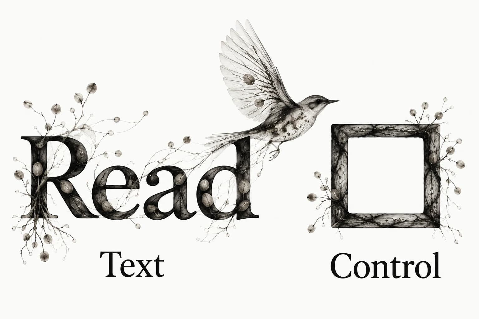 Text and Control specimens show foreground and boundary contrast as different checks