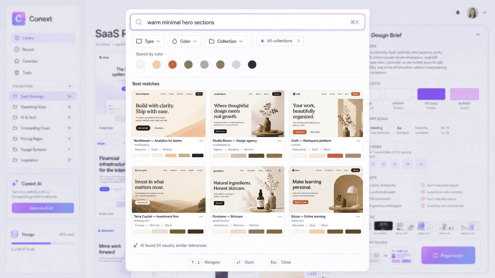 Saved search interaction reference